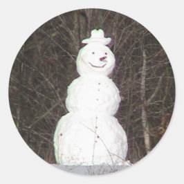 笑顔の雪だるまシール ラウンドシール