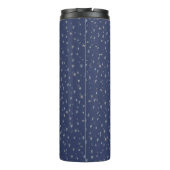 笑顔の雪だるまハットスカーフ文字列クリスマスライト タンブラー (裏面)