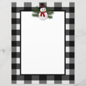 笑顔の雪だるまバッファロープレイド紙文房具 (裏面)