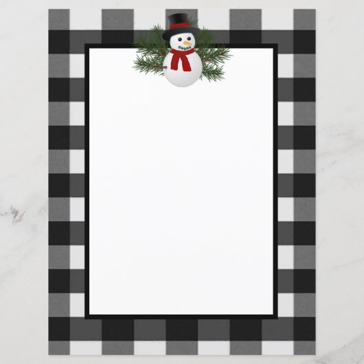 笑顔の雪だるまバッファロープレイド紙文房具 (裏面)