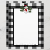 笑顔の雪だるまバッファロープレイド紙文房具 (正面/裏面)