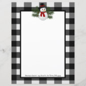 笑顔の雪だるまバッファロープレイド紙文房具 (正面)