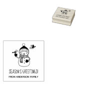 笑顔の雪だるま季節のごあいさつ ラバースタンプ (押印)