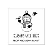 笑顔の雪だるま季節のごあいさつ ラバースタンプ (インプリント)