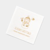 笑顔の雪だるま季節のごあいさつ 箔ナプキン (左)