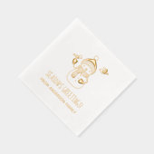 笑顔の雪だるま季節のごあいさつ 箔ナプキン (右)