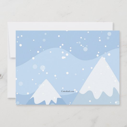 笑顔の雪だるま誕生日パーティーへの招待 招待状 (裏面)