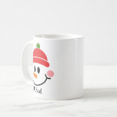 笑顔の雪だるま顔マグカスタムスのホリデーギフト コーヒーマグカップ (正面左)