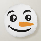 笑顔の雪だるま顔 ラウンドクッション (裏面)