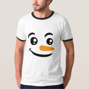笑顔の雪だるま顔 Tシャツ