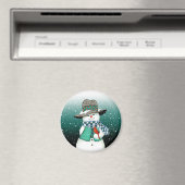 笑顔の雪だるま、吹雪のマグネットの（鳥）ショウジョウコウカンチョウ マグネット (インサイチュ (食洗機))