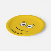 笑顔の顔とオープンアイズ紙プレート ペーパープレート (アングル)