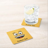 笑顔の顔とオープンマウススクエア紙コースター スクエアペーパーコースター (インサイチュ)