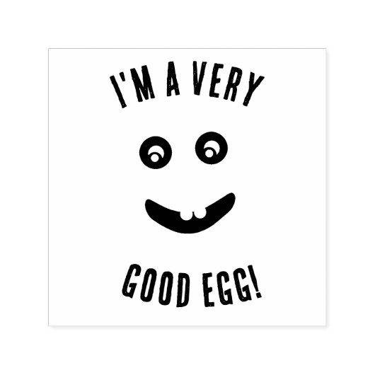 笑顔の顔と文字非常に良い卵ゴムスタンプ セルフインキングスタンプ (デザイン)