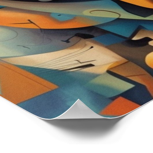 笑顔の顔アート ポスター (角)