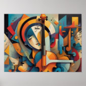 笑顔の顔アート ポスター (正面)