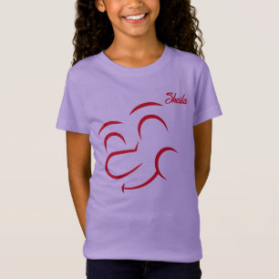 笑顔の顔カスタマイズ可能な女の子 Tシャツ