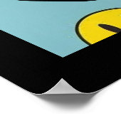 笑顔の顔パターン – かわいい黄色のスマイルカスタム ポスター (角)