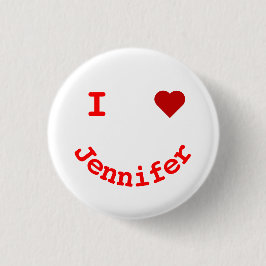 笑顔の顔パーソナライズされたIハート 缶バッジ