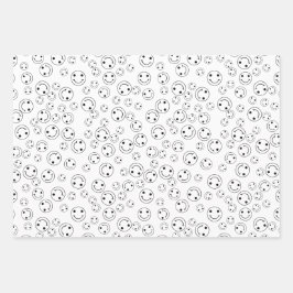 笑顔の顔ラッピング紙シート ラッピングペーパーシート