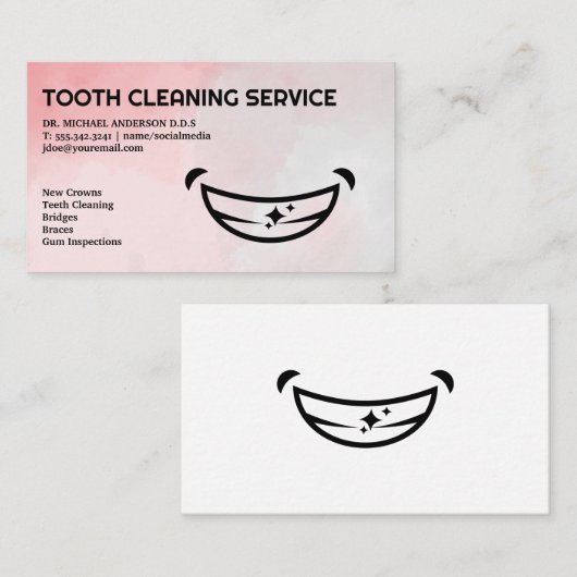 笑顔の顔ロゴ |歯科 名刺 (正面/裏面)