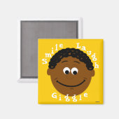 笑顔の顔民族少年 マグネット (正面/裏面)