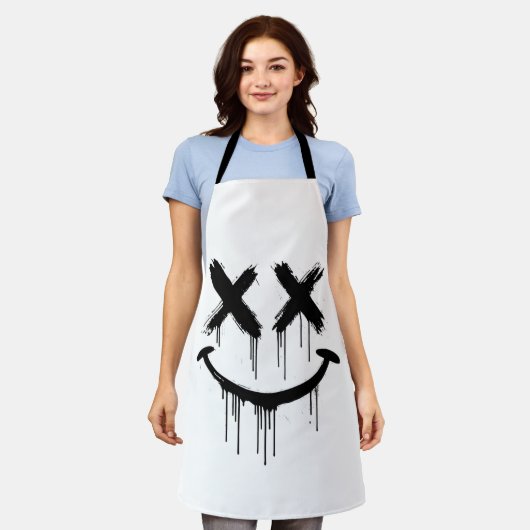 笑顔の顔 エプロン (着用した状態)