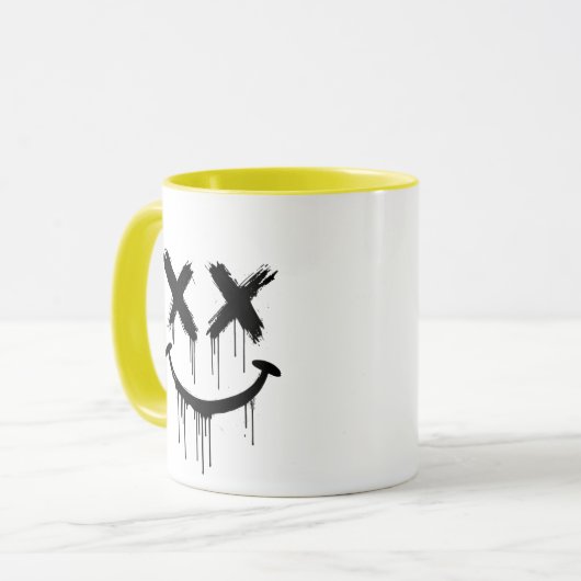 笑顔の顔 マグカップ (正面左)