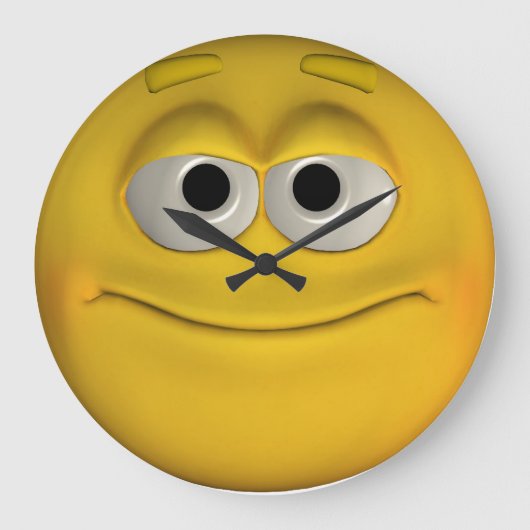 笑顔の顔 ラージ壁時計 (正面)