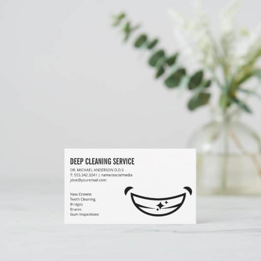 笑顔の顔 名刺 (スタンド正面)