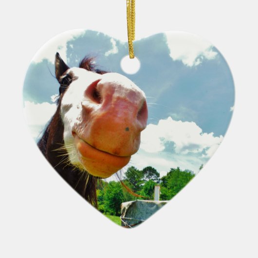 笑顔の馬 セラミックオーナメント (正面)