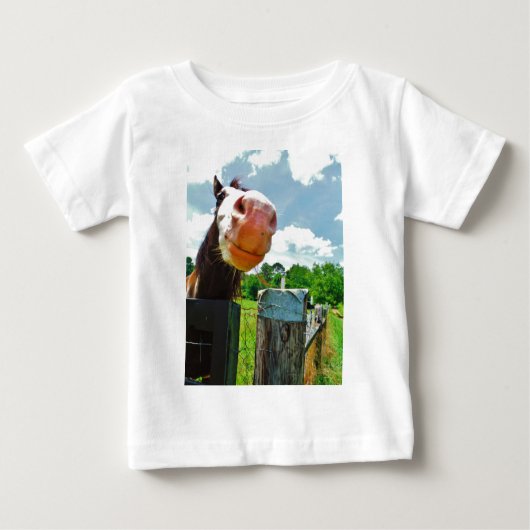 笑顔の馬 ベビーTシャツ (正面)