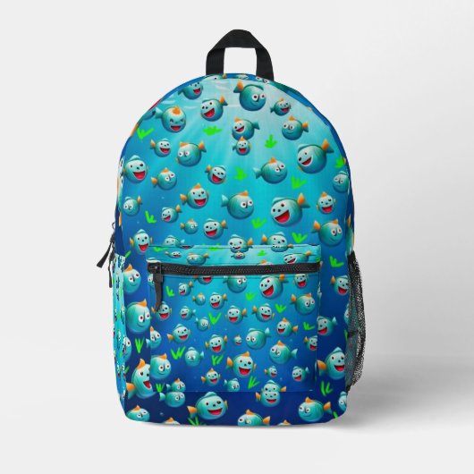 笑顔の魚 プリントバックパック (正面)