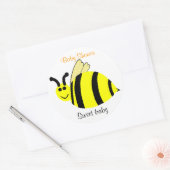 笑顔の黄色いのまわりに赤ちゃんシャワー ラウンドシール (封筒)