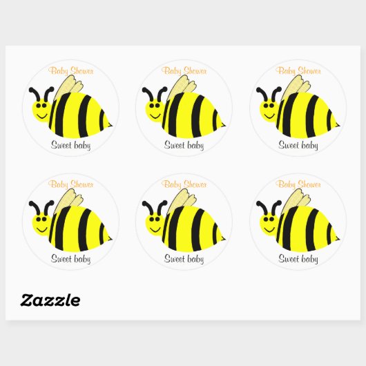 笑顔の黄色いのまわりに赤ちゃんシャワー ラウンドシール (シート)