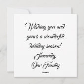 笑顔の黒人女性　ハッピー ホリデー シーズンカード (裏面)