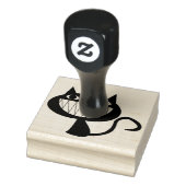 笑顔の黒猫ゴム印 ラバースタンプ (スタンプ)