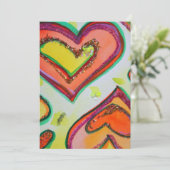 笑顔の2つのハートのカスタム招待状または招待カード 招待状 (スタンド正面)