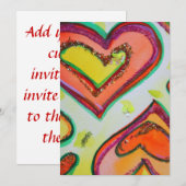 笑顔の2つのハートのカスタム招待状または招待カード 招待状 (正面/裏面)