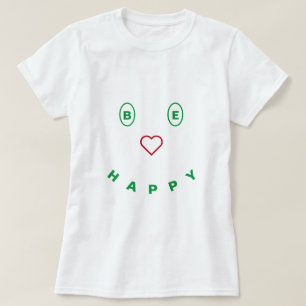 笑顔のTシャツデザイン幸せ – 心配しない Tシャツ