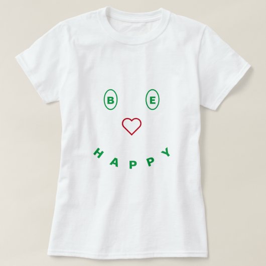 笑顔のTシャツデザイン幸せ – 心配しない Tシャツ (デザイン正面)