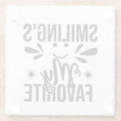 笑顔は私お気に入りのの、笑顔は私のお気に入りの ガラスコースター (裏面)