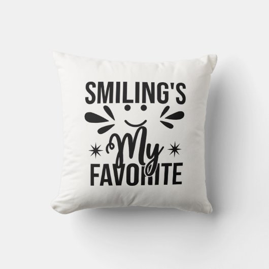 笑顔は私お気に入りのの、笑顔は私のお気に入りの クッション (正面)