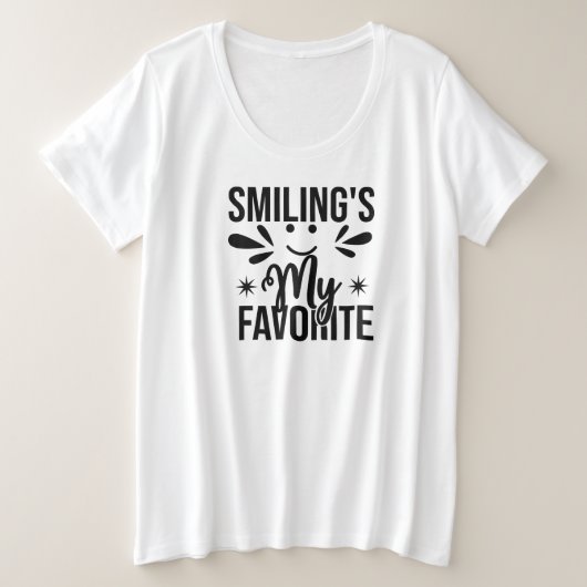 笑顔は私お気に入りのの、笑顔は私のお気に入りの プラスサイズTシャツ (デザイン正面)