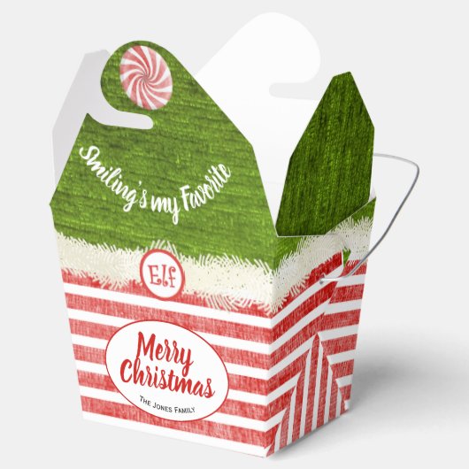 "笑顔は私お気に入りの"クリスマス小妖精や小人おもしろい引用文 フェイバーボックス (オープン)