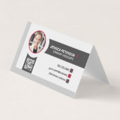 笑顔を見せるビジネスマン |企業の | | QRコード 名刺 (正面)