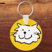 笑顔を見せる猫顔 キーホルダー (正面)