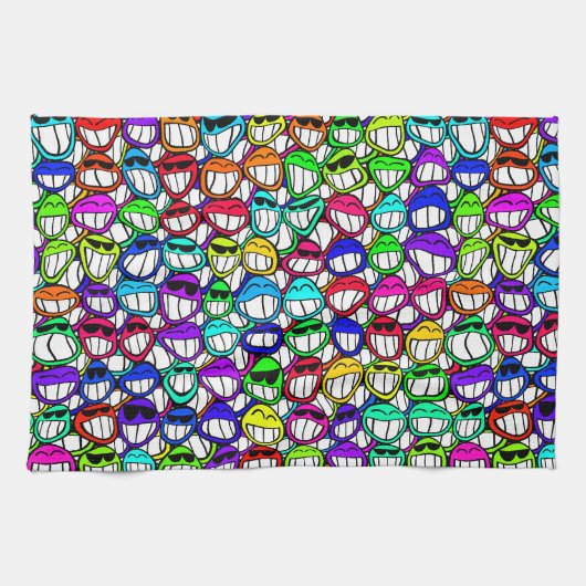 笑顔カッコいいの顔 キッチンタオル (横)