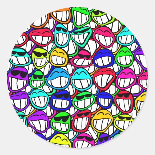 笑顔カッコいいの顔 ラウンドシール (正面)