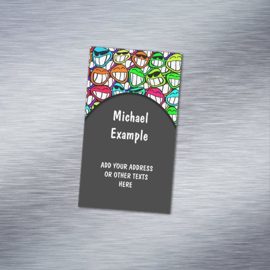 笑顔カッコいい顔グループI +あなたのアイディア マグネット名刺 (インサイチュ)